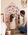 Family Nation Lavagna Magnetica da Parete MagneKids™ - Casetta - 70x44 cm - Rosa Antico - Installazione Facile Senza Fori Giochi Magnetici
