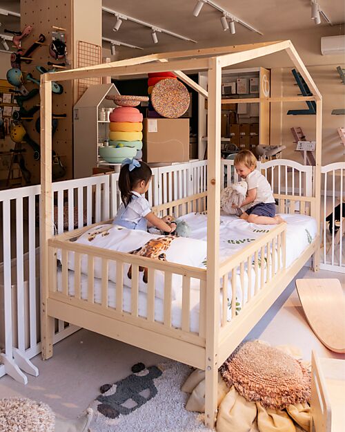 Family Nation Letto Montessori Evolutivo Evi 4 in 1 - 200x90 cm - Tutto incluso - dalla Nascita a 99 anni Letti Montessoriani