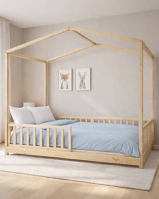 Family Nation Letto Montessori Evolutivo Evi 4 in 1 - 200x90 cm - Tutto incluso - dalla Nascita a 99 anni Letti Montessoriani