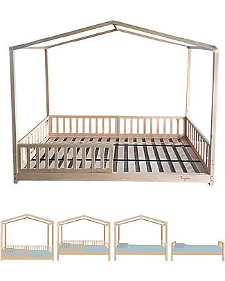 Family Nation Letto Montessori Evolutivo Evi 4 in 1 - 200x90 cm - Tutto incluso - dalla Nascita a 99 anni Letti Montessoriani