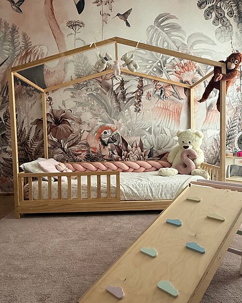Family Nation Letto Montessori Evolutivo Evi 4 in 1 - 200x90 cm - Tutto incluso - dalla Nascita a 99 anni Letti Montessoriani