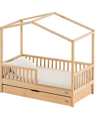 Family Nation Letto Montessori Evolutivo Evi 4 in 1 + Letto Estraibile Montessori e Cassetto Contenitore 2-in-1 Evi - Tutto Incluso - 200 x 90 cm - dalla Nascita a 99 anni Letti Montessoriani