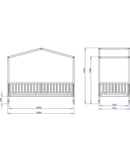 Family Nation Letto Montessori Evolutivo Evi 4 in 1 + Letto Estraibile Montessori e Cassetto Contenitore 2-in-1 Evi - Tutto Incluso - 200 x 90 cm - dalla Nascita a 99 anni Letti Montessoriani