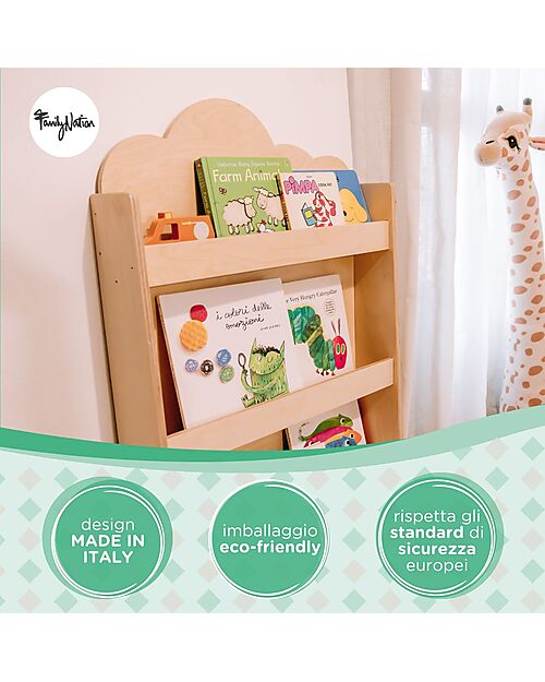 Family Nation Libreria Montessori Frontale - Cloud - Legno di Betulla - Natural Librerie Montessoriane