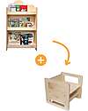 Family Nation Libreria Montessori Frontale - Cloud - Legno di Betulla - Natural + Sedia Montessori Evolutiva - Natural - Legno di Betulla - Cresce Con Il Tuo Bambino Librerie Montessoriane