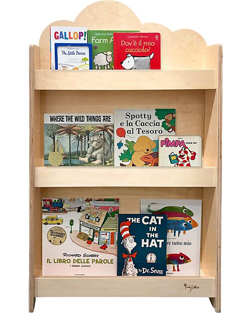 Family Nation Libreria Montessori Frontale - Cloud - Legno di Betulla - Natural + Sedia Montessori Evolutiva - Natural - Legno di Betulla - Cresce Con Il Tuo Bambino Librerie Montessoriane