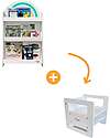 Family Nation Libreria Montessori Frontale - Rainbow - Sunny Beach + Sedia Montessori Evolutiva - Bianco - Cresce Con Il Tuo Bambino Librerie Montessoriane