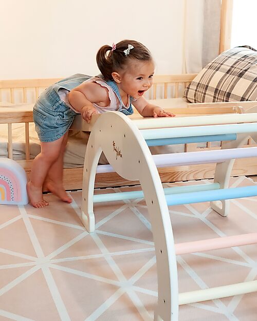 Family Nation OUTLET Arco Montessori Rainbow - Cotton Candy - Sviluppa Equilibrio e Agilità Giochi Montessoriani