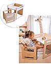 Family Nation OUTLET - Set Tavolo+Sedia Montessori Evolutivi - Natural - Legno di Betulla - Cresce Con Il Tuo Bambino Tavoli
