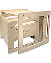 Family Nation OUTLET - Set Tavolo+Sedia Montessori Evolutivi - Natural - Legno di Betulla - Cresce Con Il Tuo Bambino Tavoli