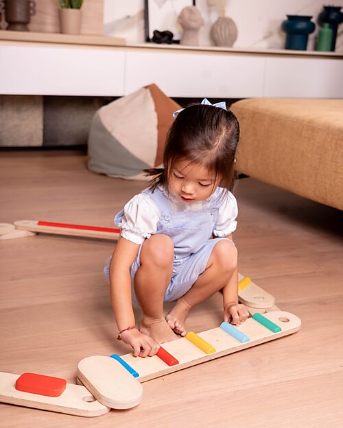 Family Nation Percorso Sensoriale di Equilibrio Montessori - Sviluppo Psicomotorio - 2+ anni - in Legno Giochi Montessoriani