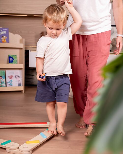 Family Nation Percorso Sensoriale di Equilibrio Montessori - Sviluppo Psicomotorio - 2+ anni - in Legno Giochi Montessoriani