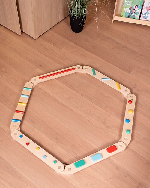 Family Nation Percorso Sensoriale di Equilibrio Montessori - Sviluppo Psicomotorio - 2+ anni - in Legno Giochi Montessoriani