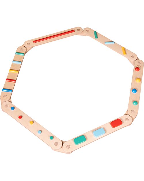 Family Nation Percorso Sensoriale di Equilibrio Montessori - Sviluppo Psicomotorio - 2+ anni - in Legno Giochi Montessoriani