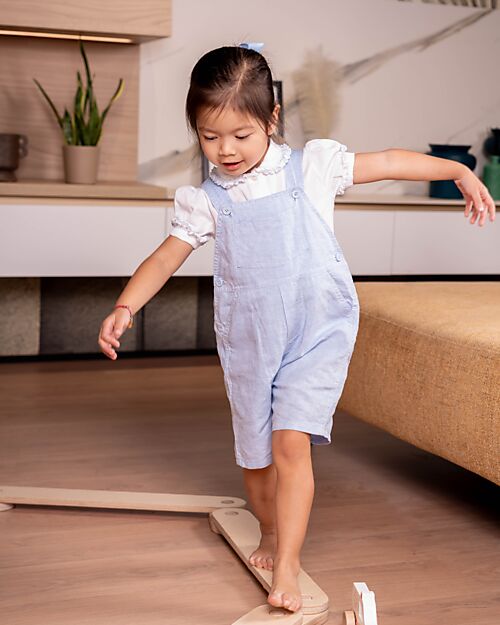 Family Nation Percorso Sensoriale di Equilibrio Montessori - Sviluppo Psicomotorio - 2+ anni - in Legno Giochi Montessoriani