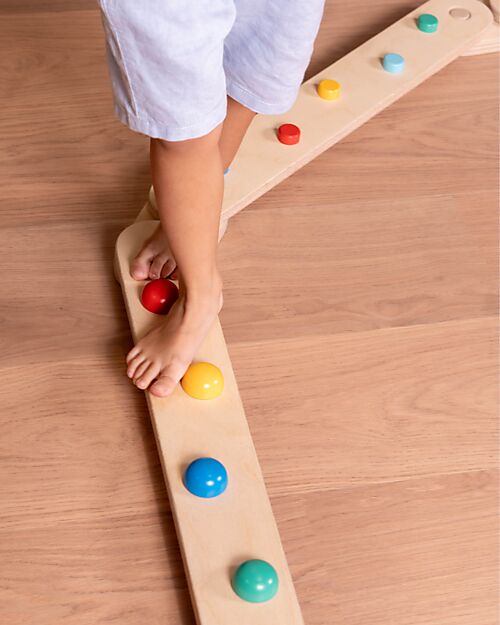 Family Nation Percorso Sensoriale di Equilibrio Montessori - Sviluppo Psicomotorio - 2+ anni - in Legno Giochi Montessoriani