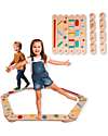 Family Nation Percorso Sensoriale di Equilibrio Montessori - Sviluppo Psicomotorio - 2+ anni - in Legno Giochi Montessoriani