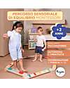 Family Nation Percorso Sensoriale di Equilibrio Montessori - Sviluppo Psicomotorio - 2+ anni - in Legno Giochi Montessoriani