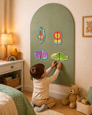 Family Nation Puzzle Magnetico degli Animali MagneKids™ - 17 Figure e 30 Pezzi da Accoppiare - Impara le Parole Giocando Giochi Magnetici