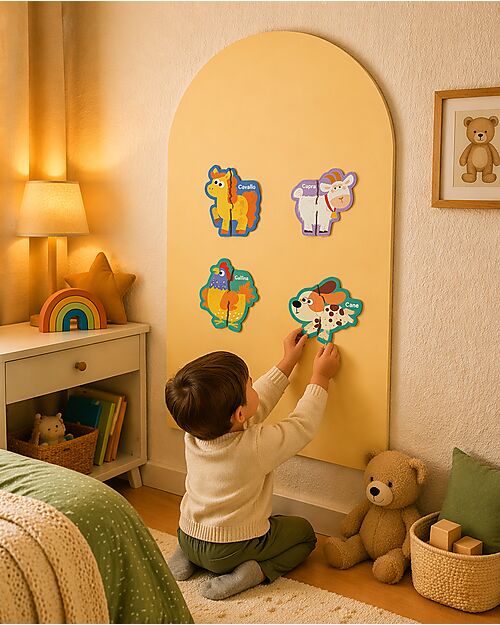 Family Nation Puzzle Magnetico della Fattoria MagneKids™ - 17 Figure e 30 Pezzi da Accoppiare - Impara le Parole Giocando Giochi Magnetici