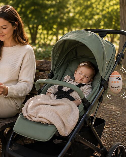 Family Nation Rock Chick™ Dondola Passeggino Automatico - 11 Suoni Calmanti e Bluetooth - Ricaricabile USB-C - 0+ Accessori Vari