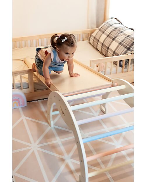 Family Nation Scivolo/Rampa Montessori 2-in-1 - Legno di Betulla - Sviluppa Equilibrio e Agilità Giochi Montessoriani