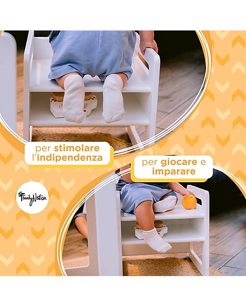 Family Nation Sedia Montessori Evolutiva - Bianco - Cresce Con Il Tuo Bambino  Sedie