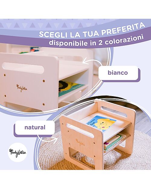 Family Nation Sedia Montessori Evolutiva - Bianco - Cresce Con Il Tuo Bambino  Sedie