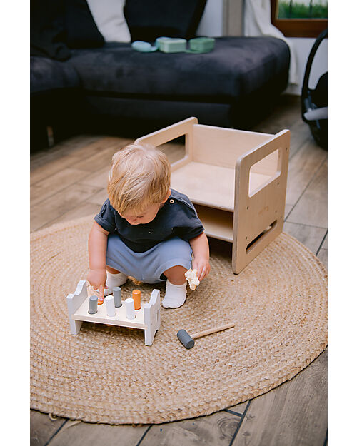 Family Nation Sedia Montessori Evolutiva - Natural - Legno di Betulla - Cresce Con Il Tuo Bambino Sedie