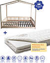Family Nation Set 2: Letto Montessori Evolutivo Evi 200x90cm + Materasso 14 cm Antiacaro Letti Montessoriani