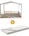 Family Nation Set 2: Letto Montessori Evolutivo Evi 200x90cm + Materasso 14 cm Antiacaro Letti Montessoriani