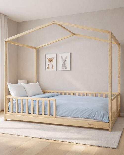 Family Nation Set 2: Letto Montessori Evolutivo Evi 200x90cm + Materasso 14 cm Antiacaro Letti Montessoriani