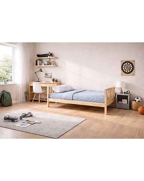 Family Nation Set 2: Letto Montessori Evolutivo Evi 200x90cm + Materasso 14 cm Antiacaro Letti Montessoriani