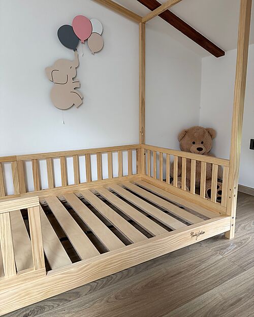 Family Nation Set 2: Letto Montessori Evolutivo Evi 200x90cm + Materasso 14 cm Antiacaro Letti Montessoriani