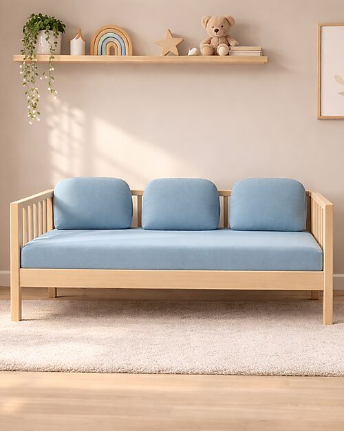 Family Nation Set 3: Letto Montessori Evolutivo Evi 140x70cm + Cassetto + Materasso 11 cm Aloe Vera Letti Montessoriani