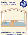 Family Nation Set 3: Letto Montessori Evolutivo Evi 200x90cm + Letto/Cassetto + Materasso 12 cm Aloe Vera Letti Montessoriani