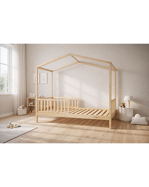 Family Nation Set 3: Letto Montessori Evolutivo Evi 200x90cm + Letto/Cassetto + Materasso 12 cm Aloe Vera Letti Montessoriani