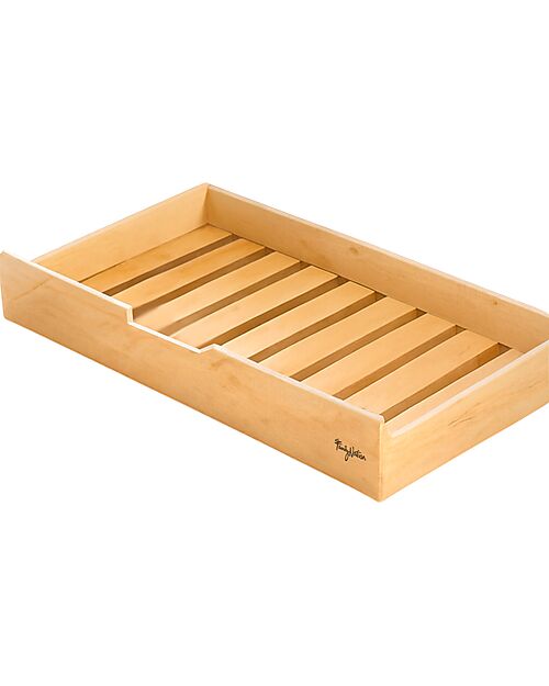 Family Nation Set 4: Letto Montessori Evolutivo Evi 200x90cm + Letto/Cassetto + Materasso 14 cm Antiacaro per Letto + Materasso 11 cm Aloe Vera per Cassetto Letti Montessoriani