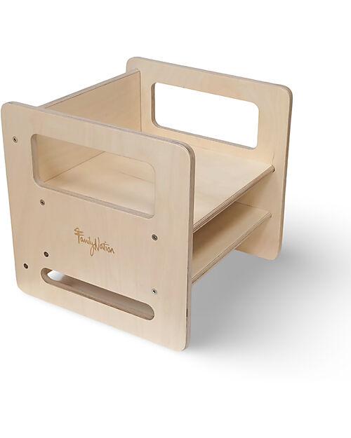 Family Nation Set Tavolo + 2 Sedie Montessori Evolutivi - Natural - Legno di Betulla - Cresce Con Il Tuo Bambino Tavoli