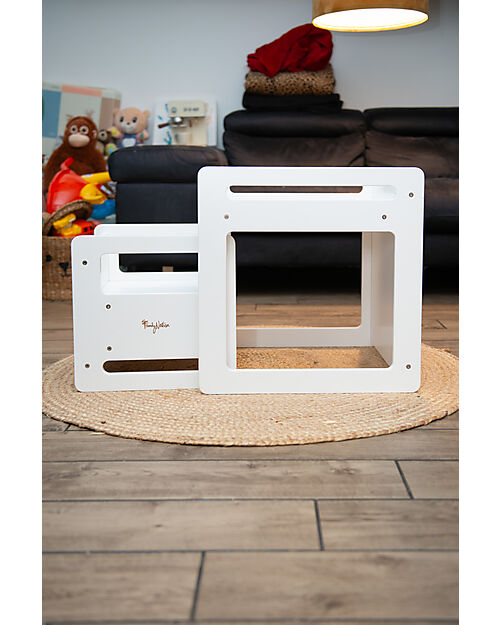 Family Nation Set Tavolo+Sedia Montessori Evolutivi - Bianco - Cresce Con Il Tuo Bambino Tavoli