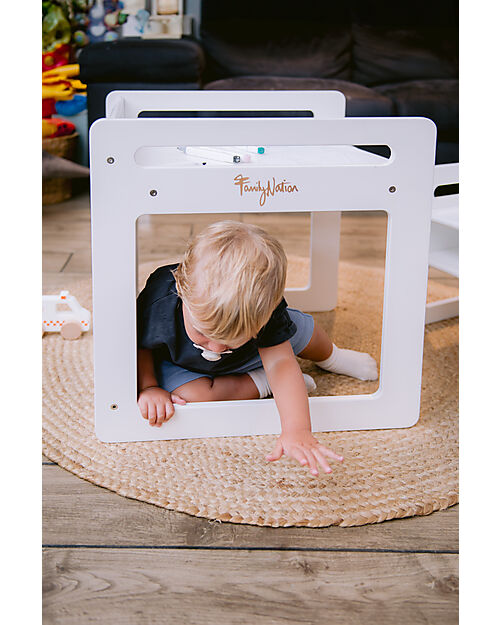 Family Nation Set Tavolo+Sedia Montessori Evolutivi - Bianco - Cresce Con Il Tuo Bambino Tavoli