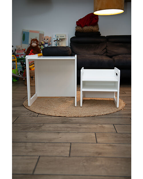Family Nation Set Tavolo+Sedia Montessori Evolutivi - Bianco - Cresce Con Il Tuo Bambino Tavoli