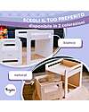 Family Nation Set Tavolo+Sedia Montessori Evolutivi - Natural - Legno di Betulla - Cresce Con Il Tuo Bambino Tavoli