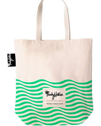 Family Nation Shopper Etico Oceano - 100% Cotone Borse Shopper