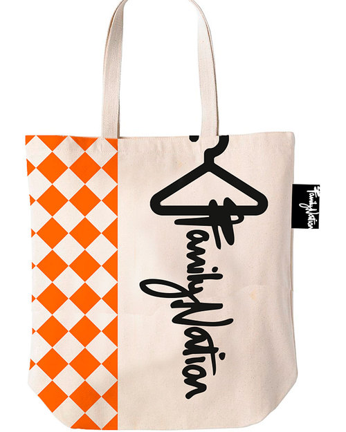 Family Nation Shopper Etico Terracotta - 100% Cotone - Edizione Limitata! Borse Shopper