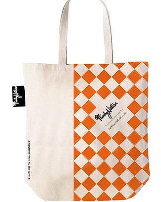 Family Nation Shopper Etico Terracotta - 100% Cotone - Edizione Limitata! Borse Shopper