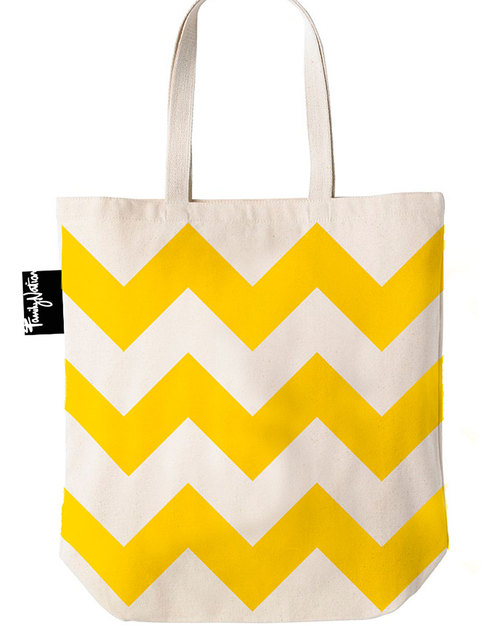 Family Nation Shopper Etico Zig Zag - 100% Cotone Borse Shopper