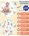 Family Nation Tappeto Gioco Pieghevole Montessori 2 in 1 Reversibile e Morbido - Animal Friends - 180x150cm - dalla Nascita Tappeti Gioco
