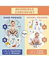 Family Nation Tappeto Gioco Pieghevole Montessori 2 in 1 Reversibile e Morbido - Animal Friends - 180x150cm - dalla Nascita Tappeti Gioco