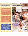 Family Nation Tappeto Gioco Pieghevole Montessori 2 in 1 Reversibile e Morbido - Dino Friends - 180x150cm - dalla Nascita Tappeti Gioco